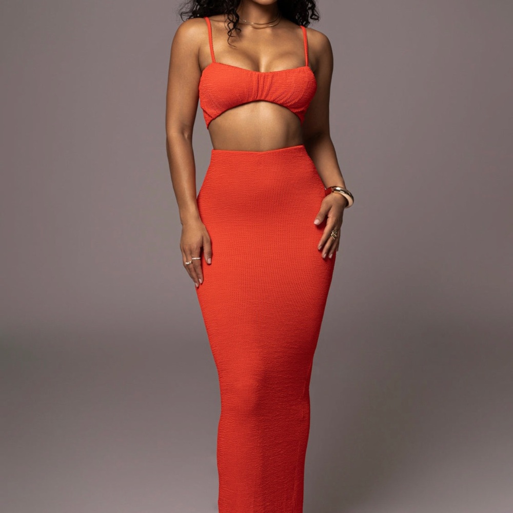 JLUXLABEL Red Fiji 2 piece skirt set